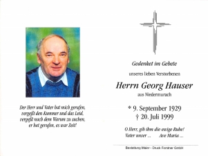 Hauser Georg +20.07.1999