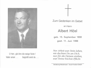 Hösl Albert +11.06.1996