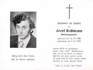 Josef Roßmann +7.10.1978