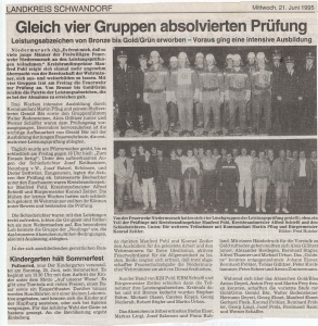 Leistungsabzeichen Herren- & Damengruppe 1995 @FFW Niedermurach