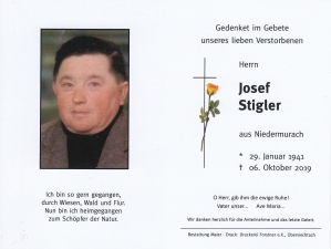 Josef Stigler +06.10.2019