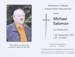 Michael Salomon +25. Juli 2025