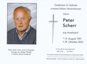Peter Scherr +29. Oktober 2025